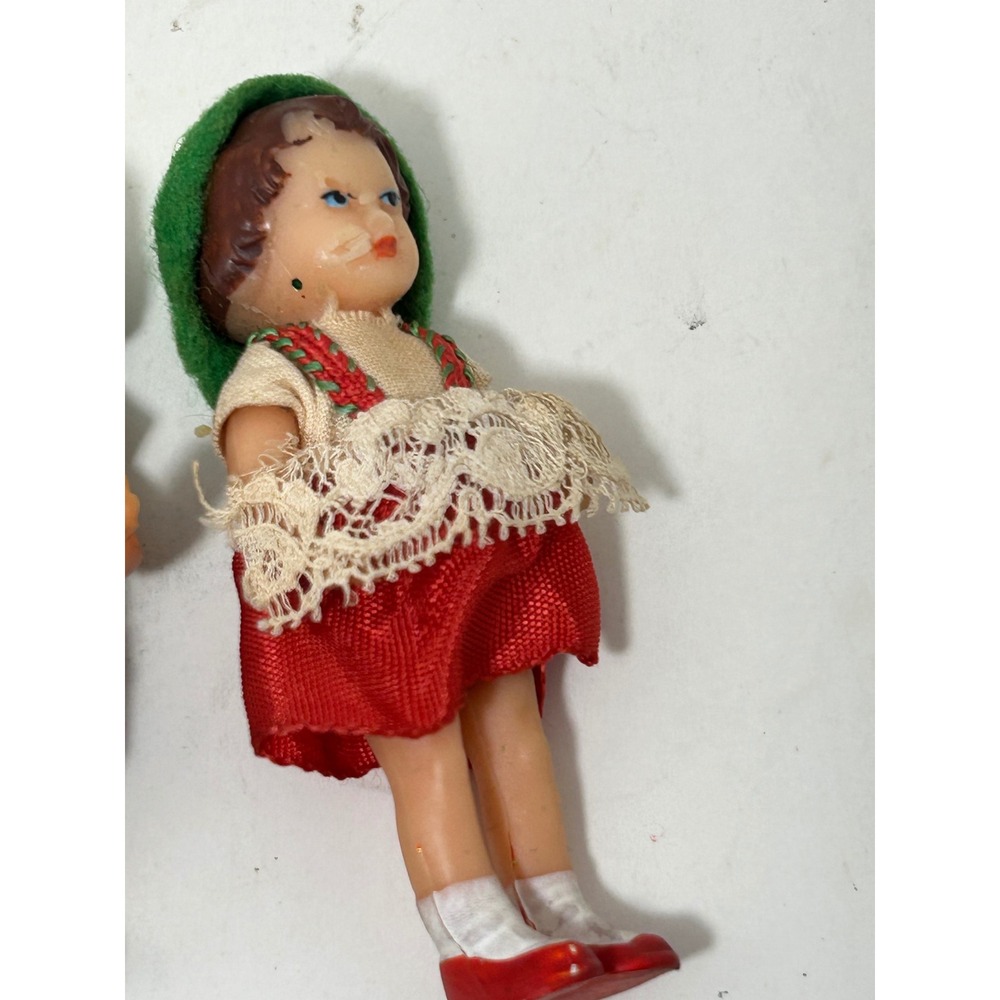 Vintage Miniature German Alpine Folk Dolls Set of 3 Lederhosen Traditional Dress - Picture 2 of 8